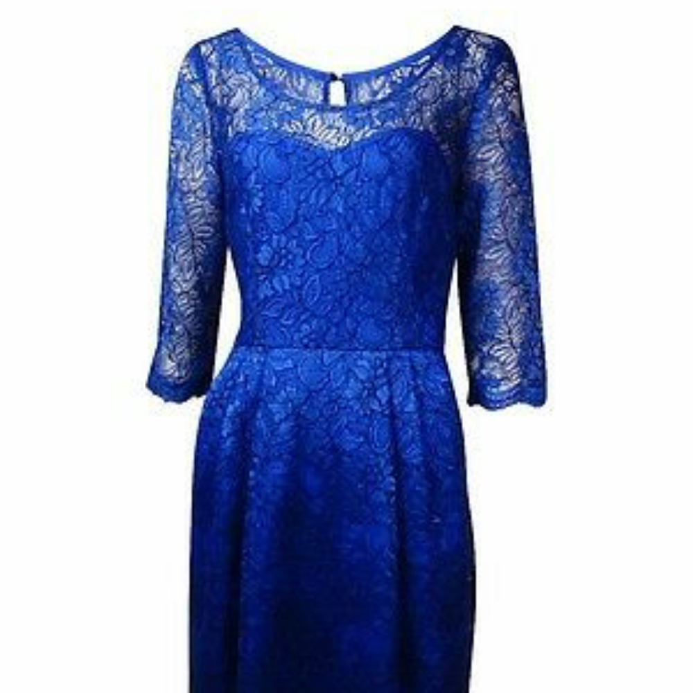 Betsey Johnson Navy Lace Illusion Dress Size 8